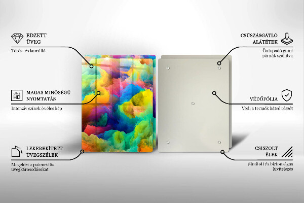 Tábua de corte de vidro Abstração colorida