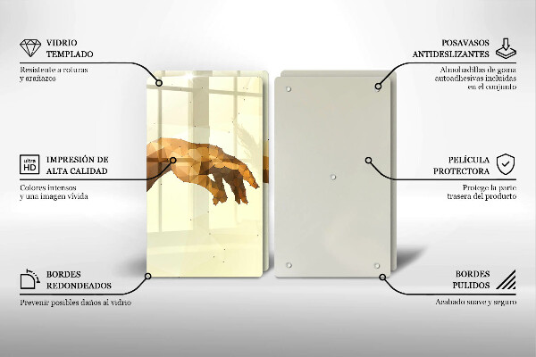 Tábua corte Criação das mãos de Adão