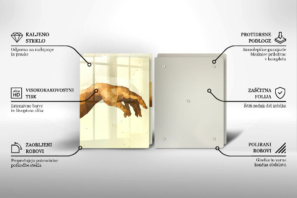 Tábua corte Criação das mãos de Adão