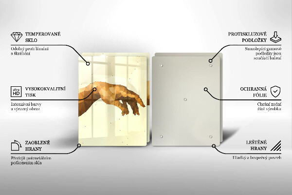 Tábua corte Criação das mãos de Adão