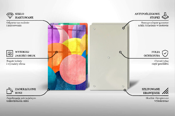 Tábua de corte de vidro Círculos coloridos