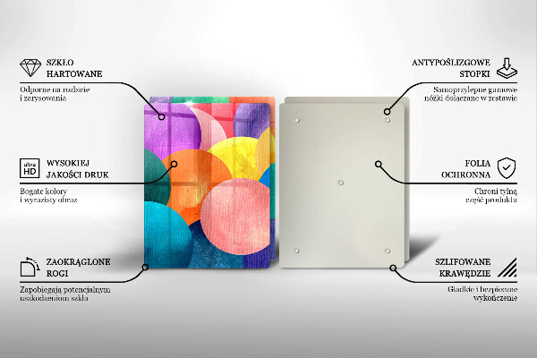 Tábua de corte de vidro Círculos coloridos