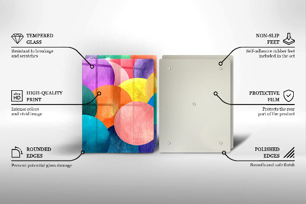 Tábua de corte de vidro Círculos coloridos