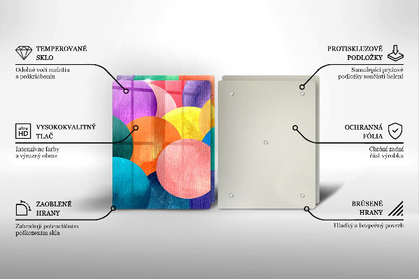 Tábua de corte de vidro Círculos coloridos