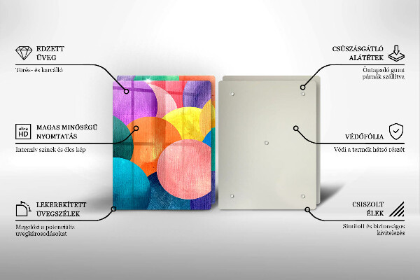 Tábua de corte de vidro Círculos coloridos