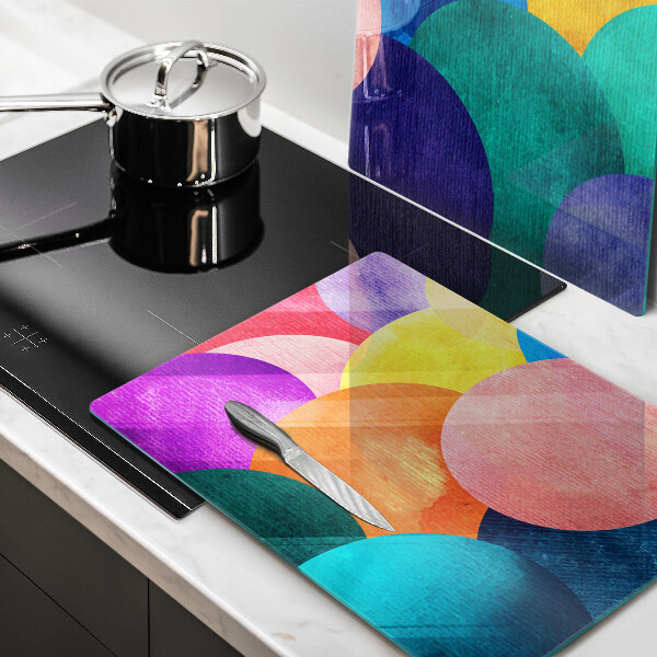 Tábua de corte de vidro Círculos coloridos