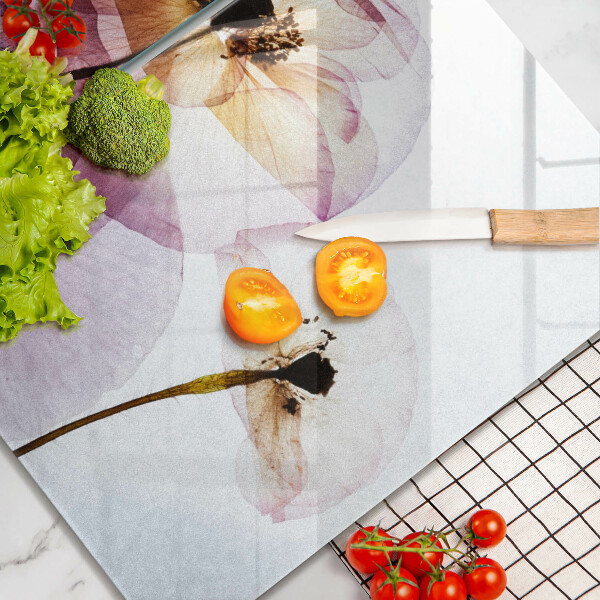 Tábua de vidro Flores delicadas