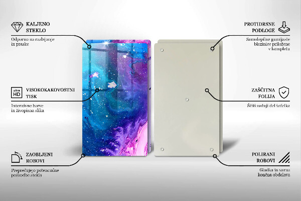 Tábua de corte de vidro Tinta abstrata