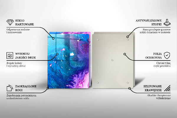 Tábua de corte de vidro Tinta abstrata