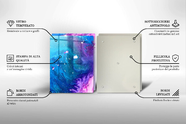 Tábua de corte de vidro Tinta abstrata