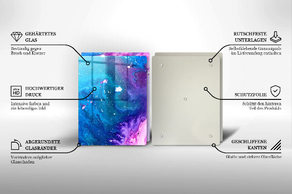 Tábua de corte de vidro Tinta abstrata