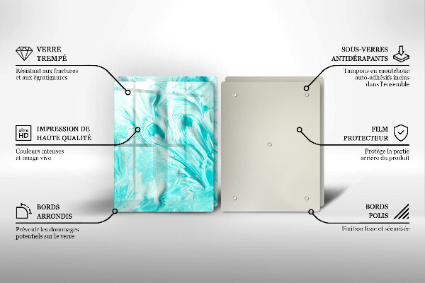 Tábua de cortar de vidro Tintas abstratas