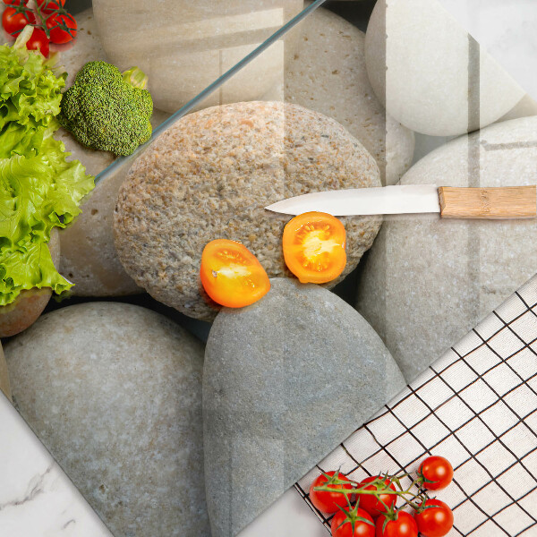 Tábua de cortar de vidro Padrão de pedras ovais