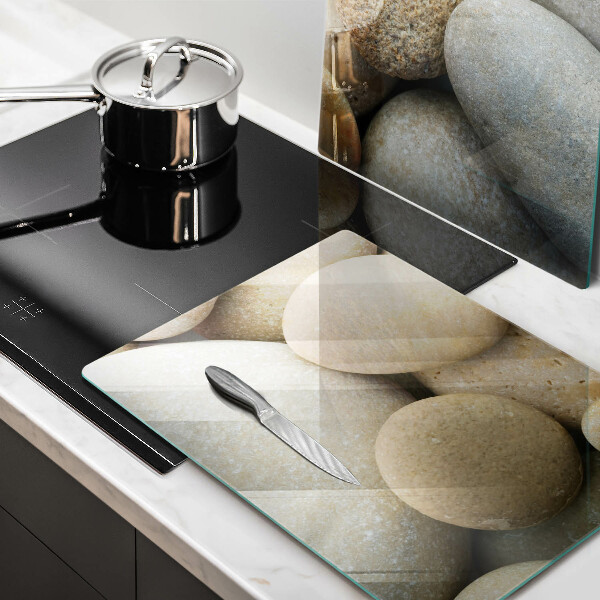 Tábua de cortar de vidro Padrão de pedras ovais