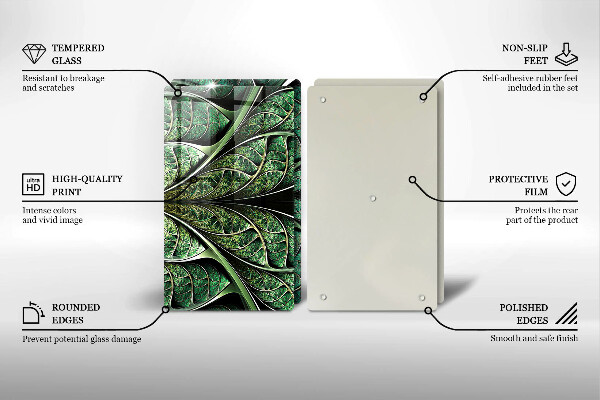 Tábua de cortar de vidro Estrutura das nervuras das folhas