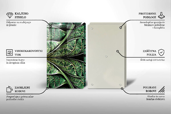 Tábua de cortar de vidro Estrutura das nervuras das folhas