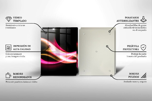 Tábua para cozinha Fumaça neon abstrata