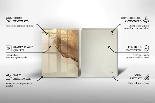 Tábua para cozinha Ouro abstrato