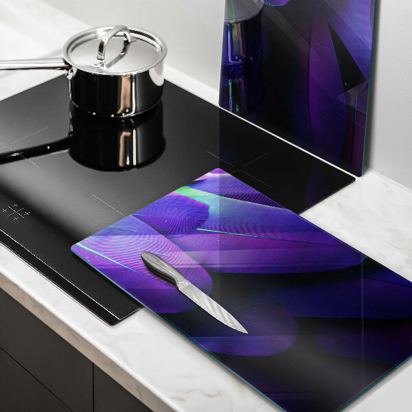 Tábua de cortar de vidro Penas de neon