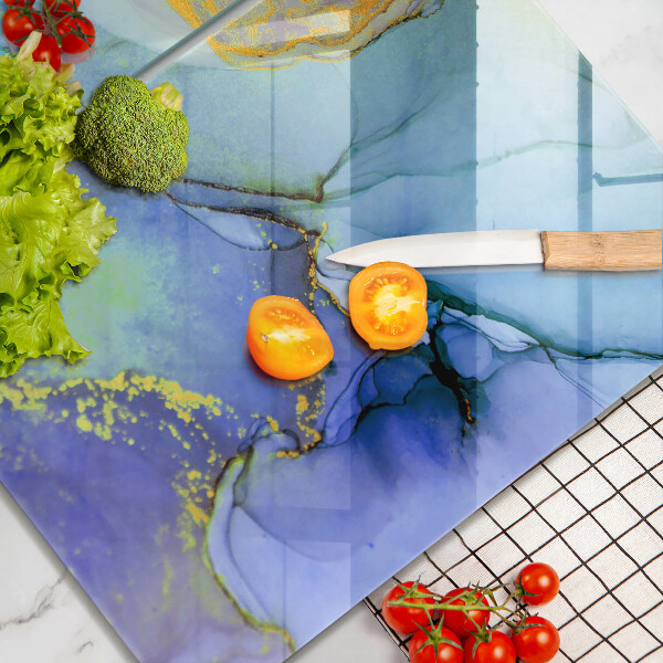 Tábua de cortar de vidro Ouro em pedra rachada