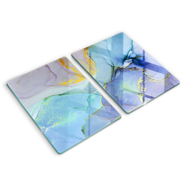 Tábua de cortar de vidro Ouro em pedra rachada