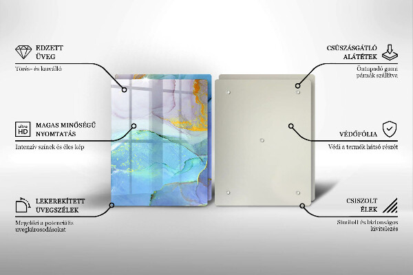 Tábua de cortar de vidro Ouro em pedra rachada