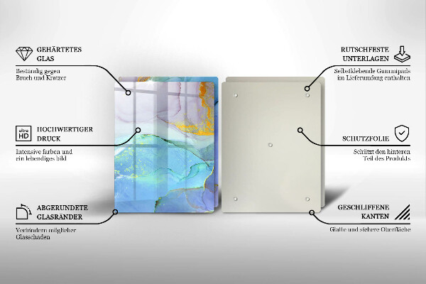 Tábua de cortar de vidro Ouro em pedra rachada