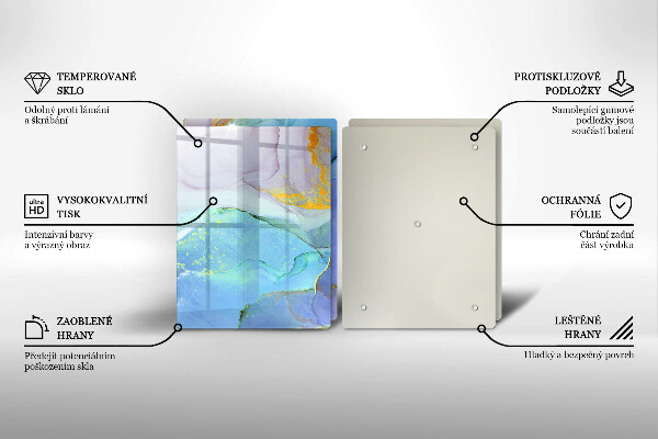 Tábua de cortar de vidro Ouro em pedra rachada