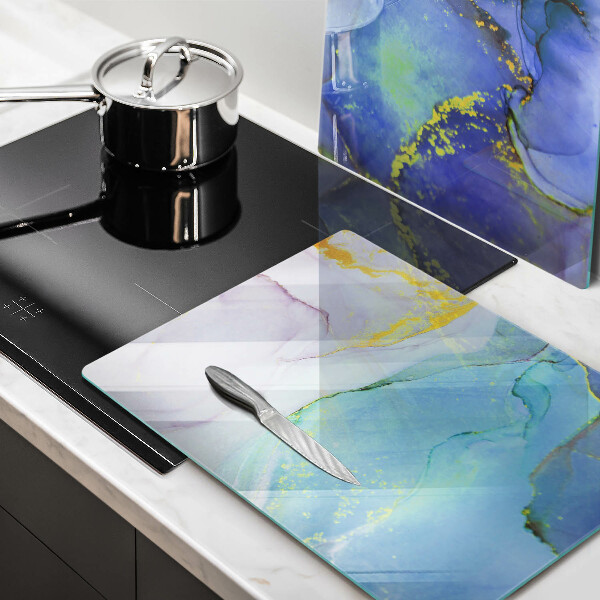 Tábua de cortar de vidro Ouro em pedra rachada