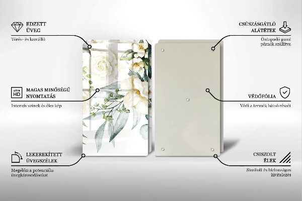 Tábua corte Flores em aquarela