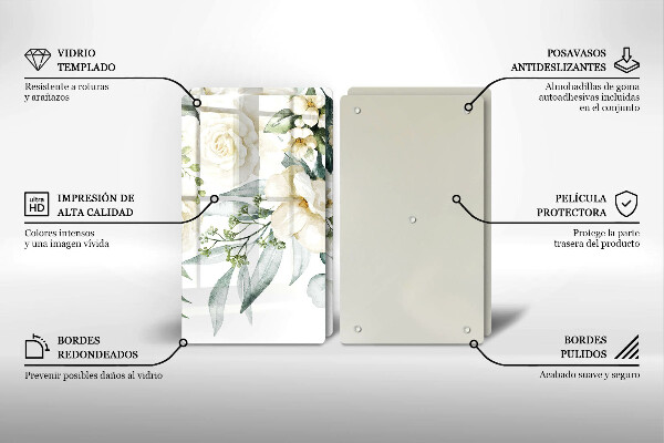 Tábua corte Flores em aquarela