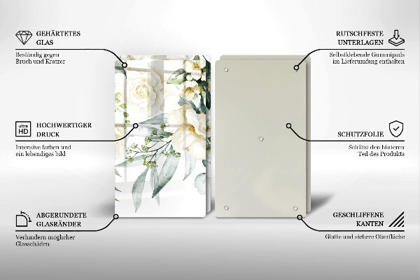 Tábua corte Flores em aquarela