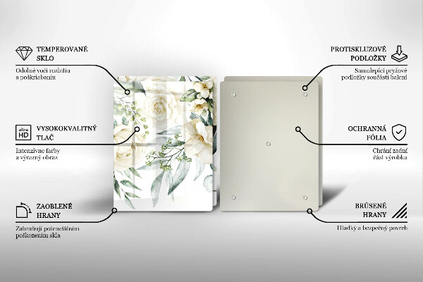 Tábua corte Flores em aquarela