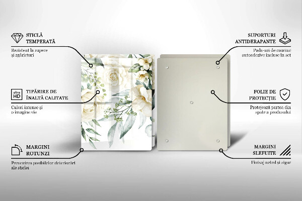 Tábua corte Flores em aquarela