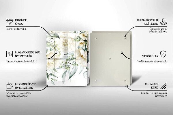 Tábua corte Flores em aquarela