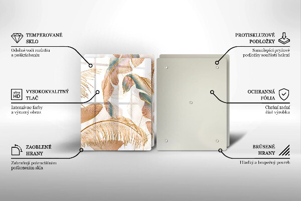 Tábua para cozinha Penas e folhas Boho