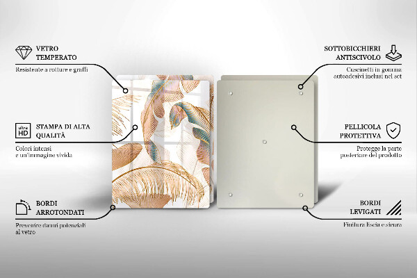 Tábua para cozinha Penas e folhas Boho