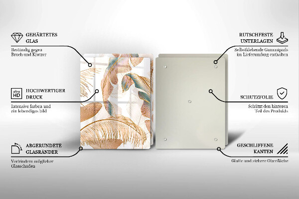 Tábua para cozinha Penas e folhas Boho