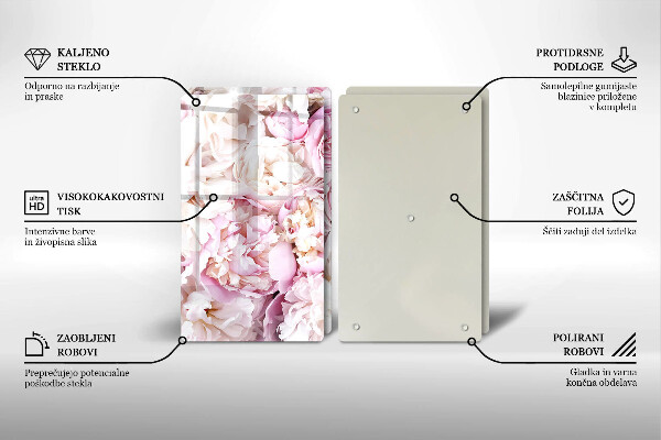 Tábua para cozinha Buquê de peônias