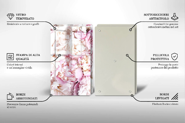 Tábua para cozinha Buquê de peônias