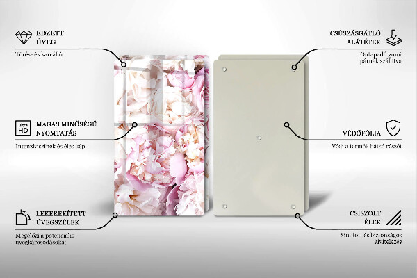 Tábua para cozinha Buquê de peônias