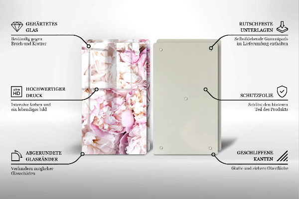 Tábua para cozinha Buquê de peônias