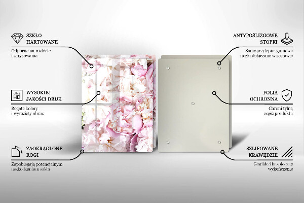 Tábua para cozinha Buquê de peônias