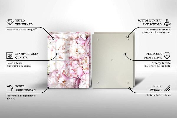 Tábua para cozinha Buquê de peônias
