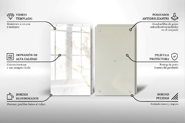 Tábua de corte Pedra de mármore elegante