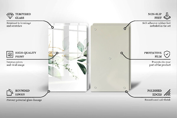 Tábua de cortar Folhas de aquarela