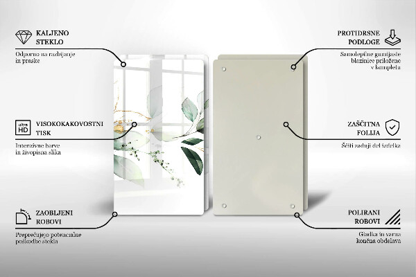 Tábua de cortar Folhas de aquarela