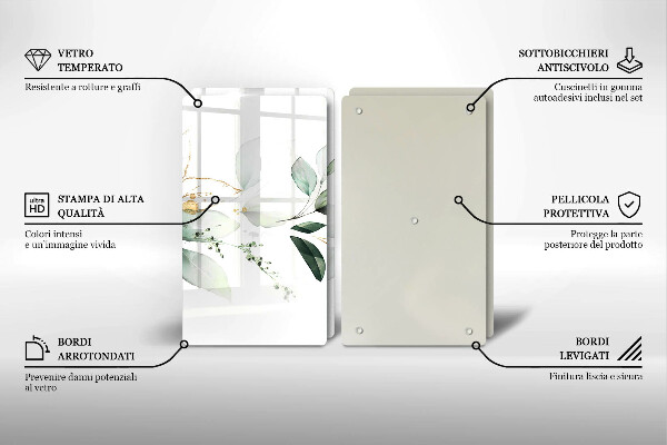 Tábua de cortar Folhas de aquarela