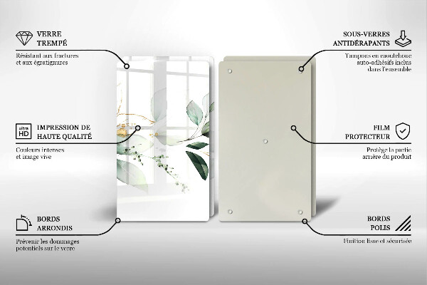 Tábua de cortar Folhas de aquarela