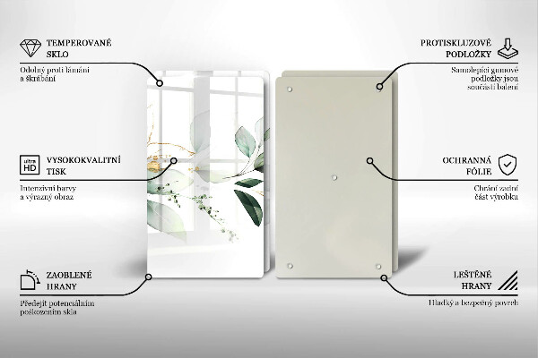 Tábua de cortar Folhas de aquarela